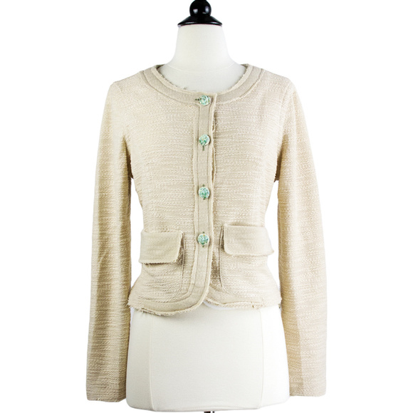 ARATTA | Cream Button Front Jacket, Small - Picture 1 of 4